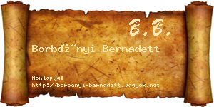 Borbényi Bernadett névjegykártya